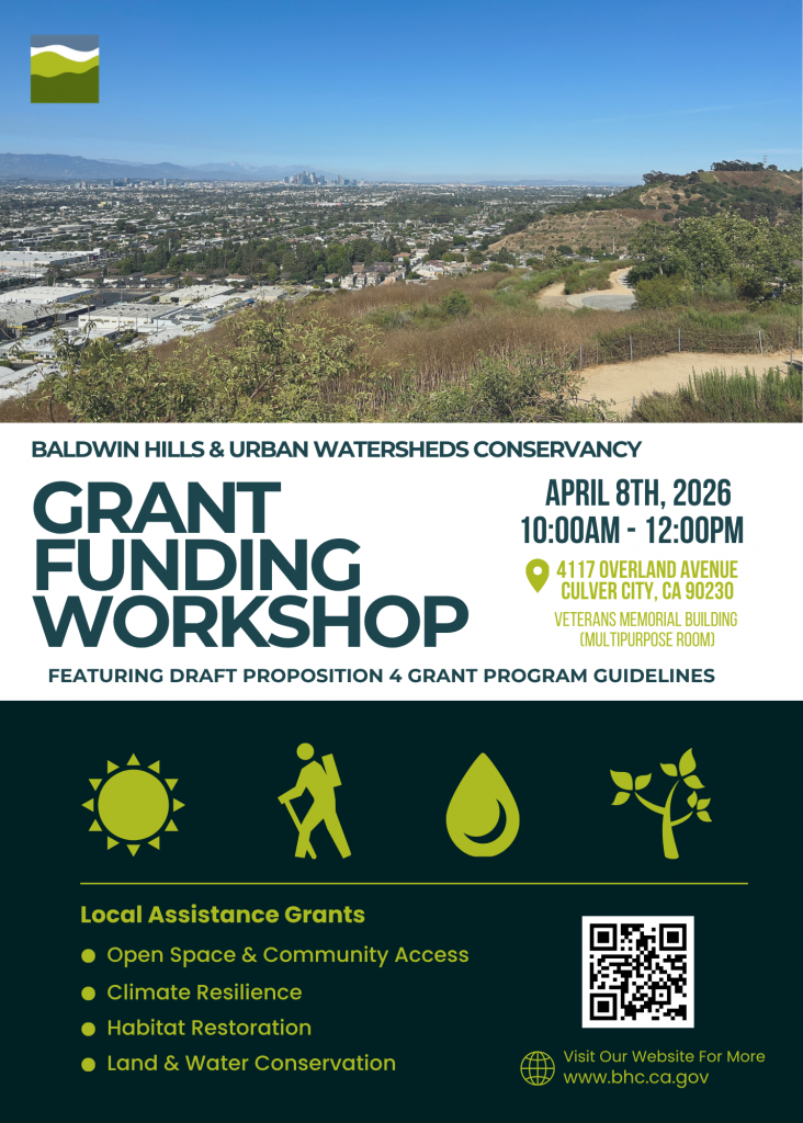 BH UWC April 8th Grant Funding Workshop. This in-person workshop will take place on Wednesday (04/08) from 10:00am to 12:00pm in Culver City at the Veterans Memorial Building - Multipurpose Room. Address: 4117 Overland Avenue Culver City, CA 90230